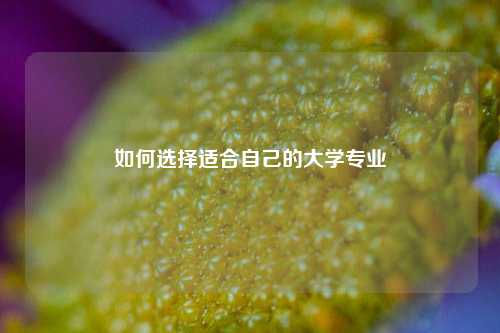 如何选择适合自己的大学专业
