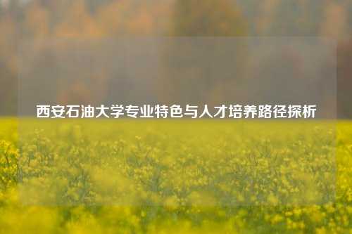 西安石油大学专业特色与人才培养路径探析